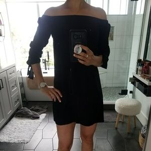 A by AMANDA off shoulder high low dress, black